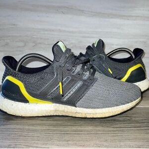 Adidas Gray and Yellow Ultra Boost Sneakers